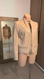 Beige leren jas Massimo Dutti, Ophalen of Verzenden, Zo goed als nieuw, Beige