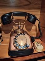 Antieke koperen, bakelieten telefoon, Telecommunicatie, Vaste telefoons | Niet Draadloos, Ophalen, Gebruikt, Met draaischijf