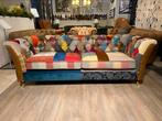 PATCHWORK MULTI COLOR CHESTERFIELD 3 ZITS BANK HARRIS TWEED, Ophalen of Verzenden, Nieuw, 75 tot 100 cm, Leer