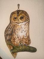 een uil met de hand geschilderd, Antiek en Kunst, Ophalen of Verzenden