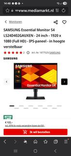 Samsung Essential 24 inch monitor - Zo goed als nieuw!, Gaming, IPS, In hoogte verstelbaar, HDMI