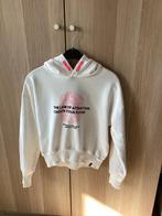 Witte sweater met neon roze en zwarte letters, Meisje, Trui of Vest, Ophalen of Verzenden, Zo goed als nieuw