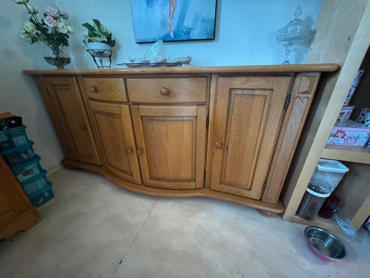 Eikenhouten Dressoir - 188cm breed, Huis en Inrichting, Kasten | Buffetkasten, Gebruikt, Minder dan 100 cm, 150 tot 200 cm, Minder dan 25 cm