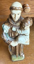Gesigneerd Italiaans Sint Antonius Beeld met Kindje Jezus, Antiek en Kunst, Ophalen of Verzenden