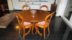 Antieke Mahonie Eettafel met 4 Stoelen, Ophalen, Gebruikt, 4 tot 6 stoelen
