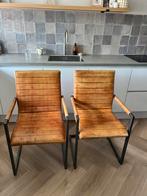 Echt leren eetkamerstoelen (3 stuks totaal!), Huis en Inrichting, Stoelen, Ophalen, Gebruikt, Overige kleuren, Drie