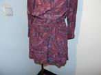 Zadig & Voltaire bordeaux rode jurk in print strik hals 38, Kleding | Dames, Jurken, Maat 38/40 (M), Zadig & voltaire, Verzenden