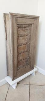 Origineel oud houten wandpaneel (luik) + ornament, Ophalen, Zo goed als nieuw