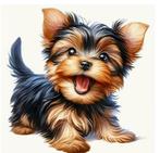 Yorshire puppy    auto ,koelkast kliko sticker, Verzenden