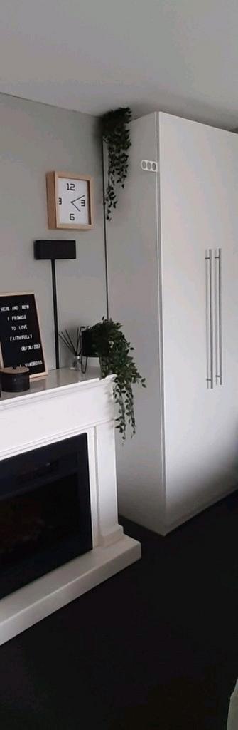 1x Paxdeur hoogglans wit, incl handgreep +scharnieren 229 cm, Doe-het-zelf en Verbouw, Deuren en Horren, Zo goed als nieuw, Binnendeur