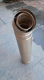 2 stuks dubbelwandige rvs afvoerpijp., Doe-het-zelf en Verbouw, Ophalen of Verzenden, Zo goed als nieuw, Rvs, Minder dan 2 meter