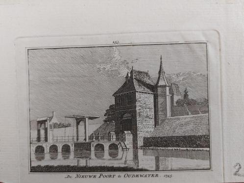 253 / De Nieuwe Poort te Oudewater Gravure H. Spilman, Antiek en Kunst, Kunst | Etsen en Gravures, Ophalen of Verzenden