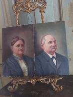 Set van 2 x klein antiek portret schilderij , olieverf, Antiek en Kunst, Kunst | Schilderijen | Klassiek, Ophalen of Verzenden