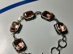 Mooie zilveren 925 armband met morganiet 20cm, Sieraden, Tassen en Uiterlijk, Armbanden, Verzenden, Nieuw, Zilver, Met edelsteen