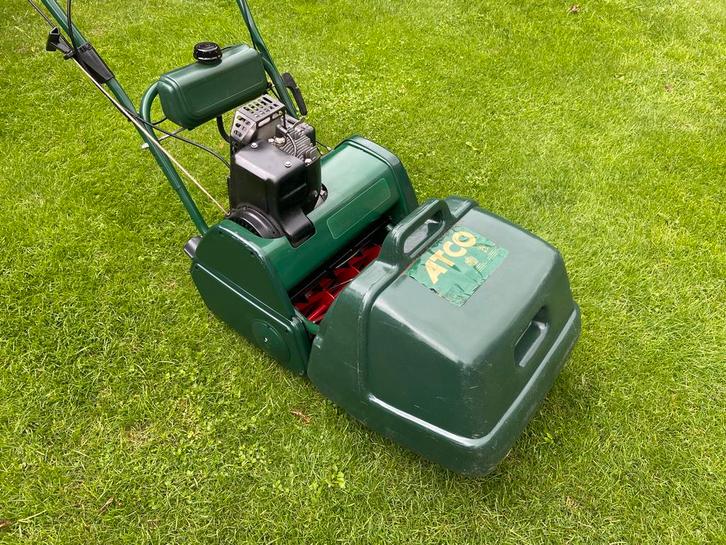 Atco Balmoral 14S Kooimaaier, Tuin en Terras, Grasmaaiers, Gebruikt, Benzine-grasmaaier, 30 t/m 39 cm, Kooimesmaaier, Opvangbak
