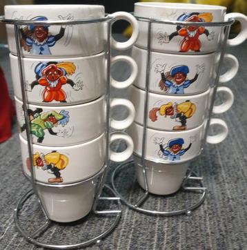 2 x 4 Sinterklaas kopjes van keramiek zeldzaam. beschikbaar voor biedingen