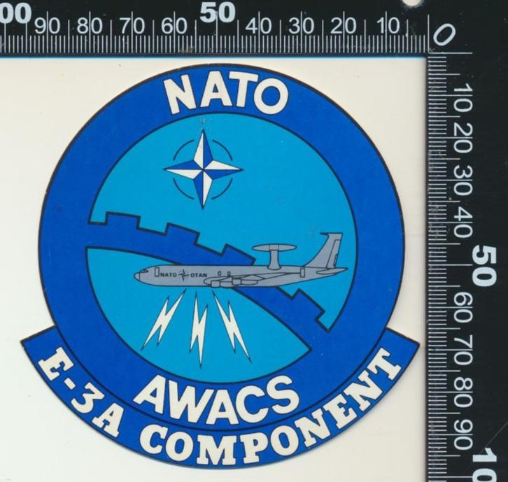 Sticker: NATO - Awacs - E-3A Component (6), Verzamelen, Stickers, Zo goed als nieuw, Bedrijf of Vereniging, Ophalen of Verzenden