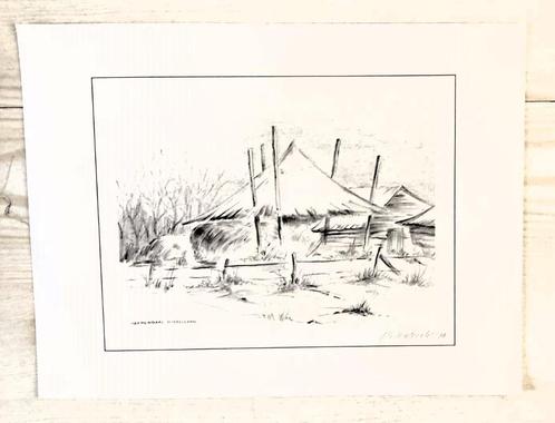 Tekeningen JH Hardeveld (streekgezichten Veenendaal, Rhenen), Antiek en Kunst, Kunst | Tekeningen en Foto's, Ophalen of Verzenden