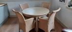 Degelijke ronde tafel met 4 Vincent Sheppard stoelen, Ophalen, Gebruikt, Nvt, Nvt