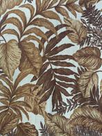 Origineel vintage bruin beige bladeren gordijn Viscose (N51), Huis en Inrichting, Stoffering | Gordijnen en Lamellen, Ophalen of Verzenden