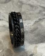 Ring Titanium massief Zwart Roterend maat 22 -NIEUW-, Sieraden, Tassen en Uiterlijk, Ringen, Overige materialen, 20 of groter