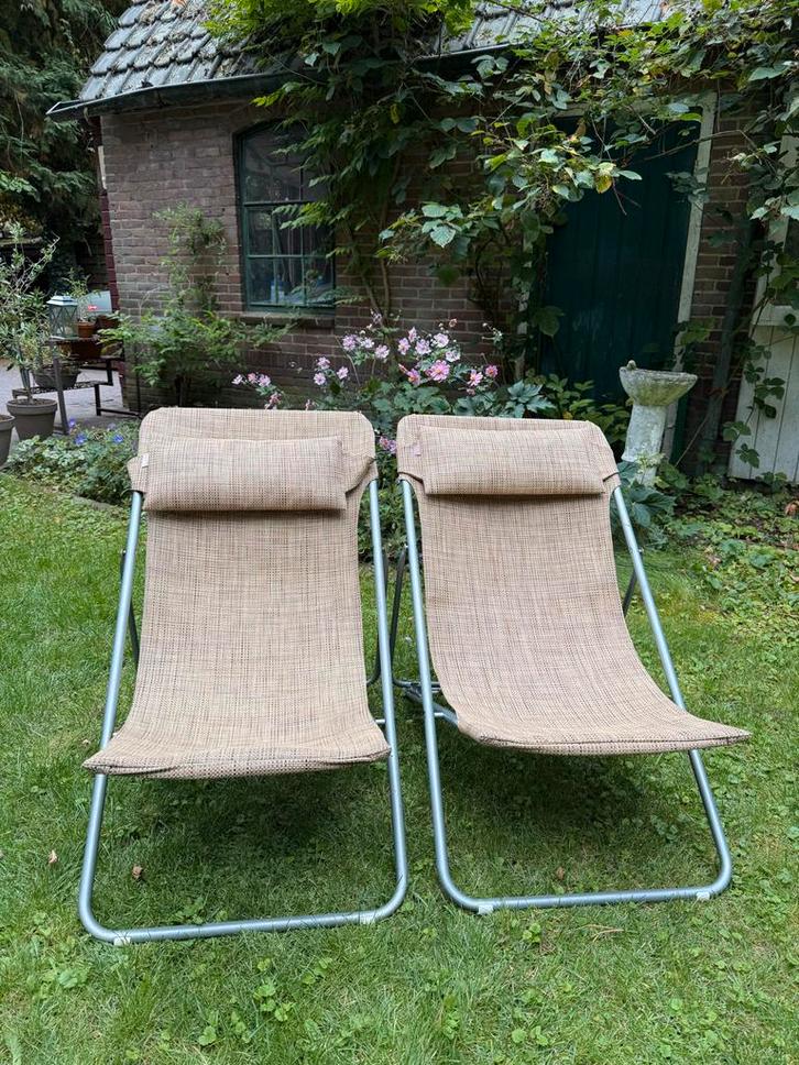 Lafuma Ligstoelen - Inklapbaar, Tuin en Terras, Tuinstoelen, Gebruikt, Aluminium, Inklapbaar, Ophalen
