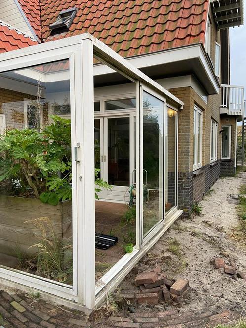 Serredeuren windscherm glas - gratis ophalen, Doe-het-zelf en Verbouw, Kozijnen en Schuifpuien, Gebruikt, Schuifpui, Kunststof