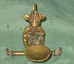 Bronzen beeldje - olielamp - Dhokra Art India, Ophalen of Verzenden