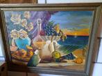 Olieverf schilderij M D I K,  H.M van den berg, Antiek en Kunst, Kunst | Schilderijen | Klassiek, Ophalen of Verzenden