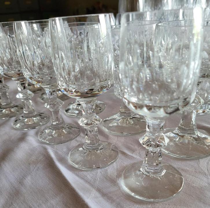 47 delig Kristallen Glasservies / SERVIES, Antiek en Kunst, Antiek | Glas en Kristal, Ophalen