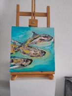 Vrijdag Visdag ~ kleintje kunst ~ atelier, Huis en Inrichting, Ophalen of Verzenden, Nieuw, Schilderij, Minder dan 50 cm