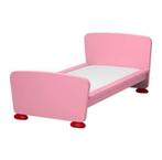 Roze peuterbed met lattenbodem, Ophalen, Gebruikt, 70 tot 85 cm, 140 tot 160 cm