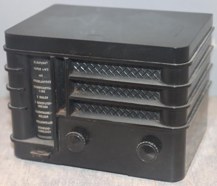 Promotie zwarte bakelieten sigarettenradio Blaupunkt radio, Antiek en Kunst, Antiek | Tv's en Audio, Ophalen of Verzenden