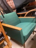 Heerlijk zittende club fauteuil vintage design groen, Ophalen, Hout, Gebruikt, 75 tot 100 cm