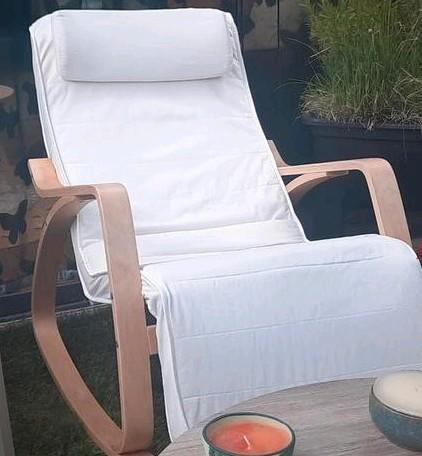 Schommelstoel  voor binnen met verstelbaar beensteun., Huis en Inrichting, Stoelen, Gebruikt, Eén, Overige kleuren, Ophalen