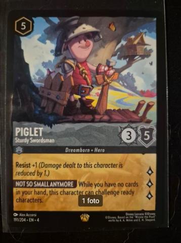 Disney Lorcana C4, Piglet Sturdy Swordsman, NM, non-foil beschikbaar voor biedingen