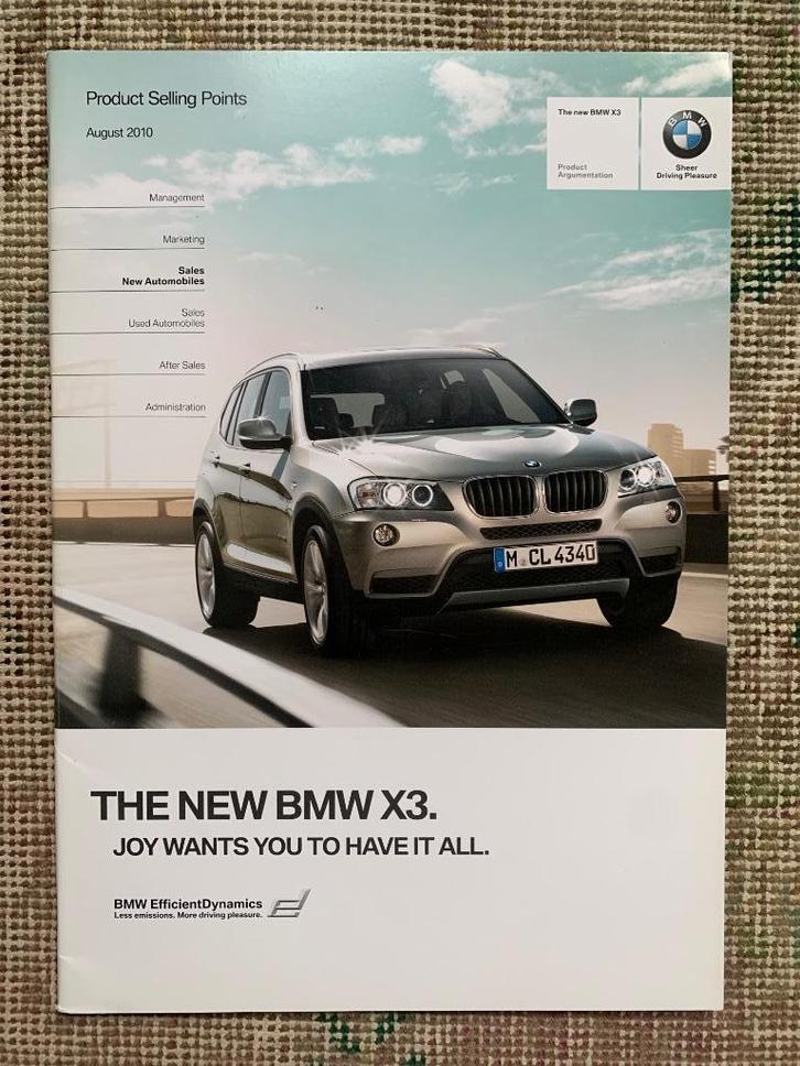 Product informatie brochure BMW X3 F25 2010 nieuw, Boeken, Auto's | Folders en Tijdschriften, Nieuw, BMW, Ophalen of Verzenden