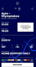 1x Ajax - Olympiakos FSIDE, Tickets en Kaartjes, Losse kaart, Eén persoon, Januari