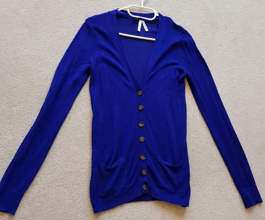 Vest kobalt blauw met knopen en zakjes maat 36 maat s vesten, Atmosphere, Zo goed als nieuw, Maat 36 (S), Verzenden