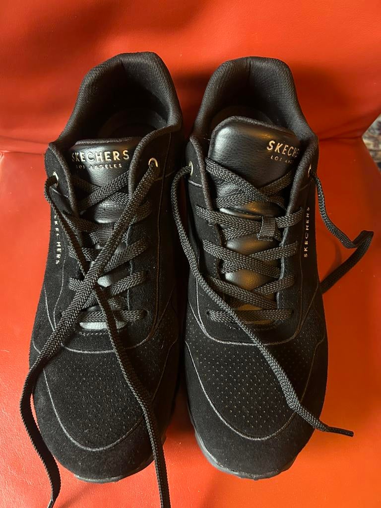 Zwart leren skechers 41, Ophalen of Verzenden, Zo goed als nieuw, Zwart, Sneakers of Gympen