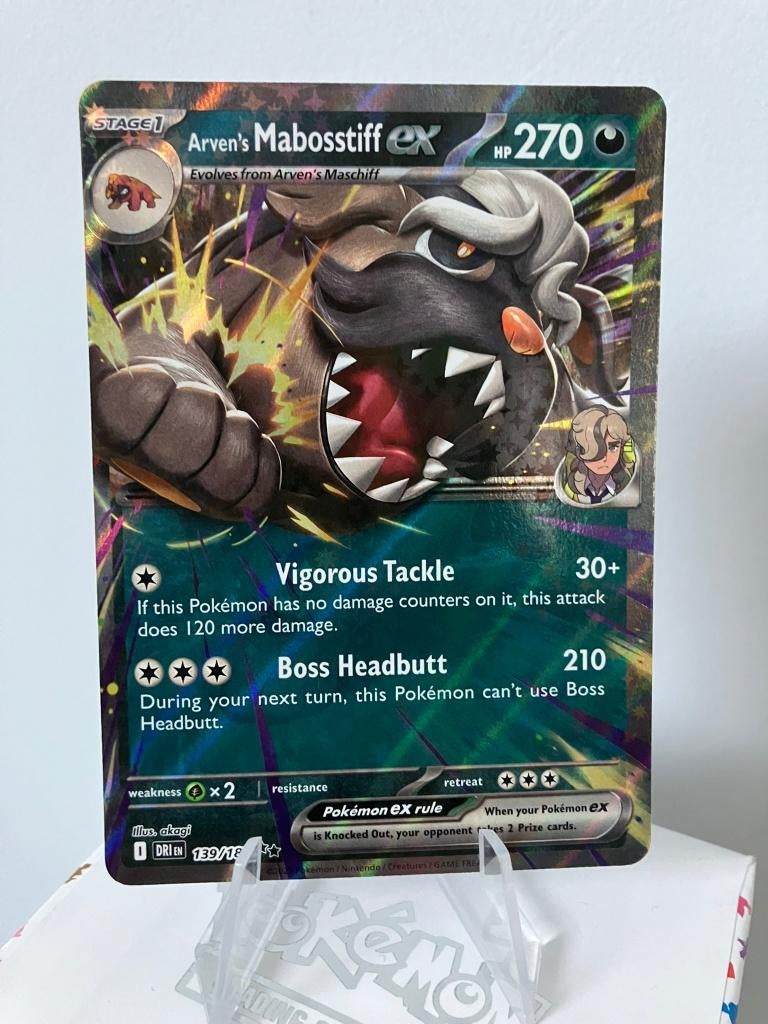Arven's Mabosstiff ex 139/182 - Destined Rivals, Ophalen of Verzenden, Zo goed als nieuw, Losse kaart, Foil