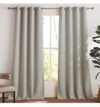 Verduisterende Gordijnen set 245 x 140 Ecru licht-bruin NEW, Bruin, 100 tot 150 cm, 200 cm of meer, Nieuw