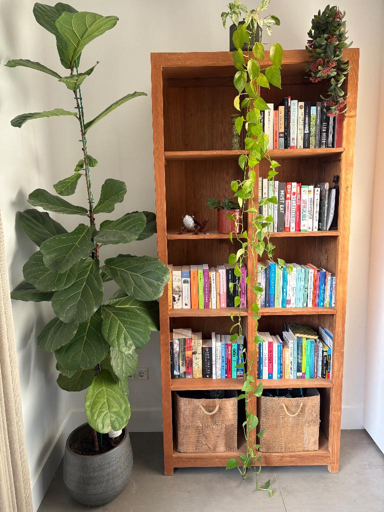 Boekenkast, Huis en Inrichting, Ophalen, Teakhout, 50 tot 100 cm, Zo goed als nieuw