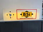 Vintage BSI Battery Services International Lichtbak Klok, Ophalen, Gebruikt, ., Lichtbak of (neon) lamp