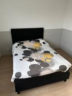 Boxspring bed 140 x 210 incl topper en hoofdbord, Ophalen, Tweepersoons, 140 cm, Zo goed als nieuw