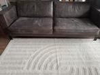 Comfortabele 3zits bank in bruin leerlook, Huis en Inrichting, Banken | Bankstellen, Ophalen, Overige materialen, Gebruikt, 150 tot 200 cm