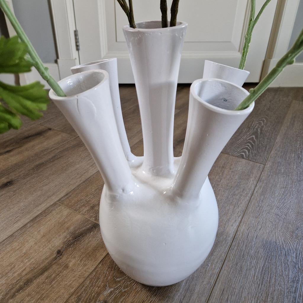 Tuitvaas wit toetervaas, Huis en Inrichting, Woonaccessoires | Vazen, Ophalen, Wit, Minder dan 50 cm