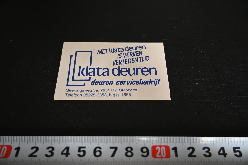 sticker Staphorst KLATA DEUREN Geerlingsweg 3a, Ophalen, Zo goed als nieuw
