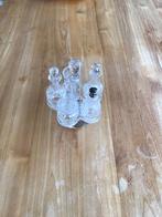 Kristallen oliestel met 5 flesjes, Ophalen of Verzenden