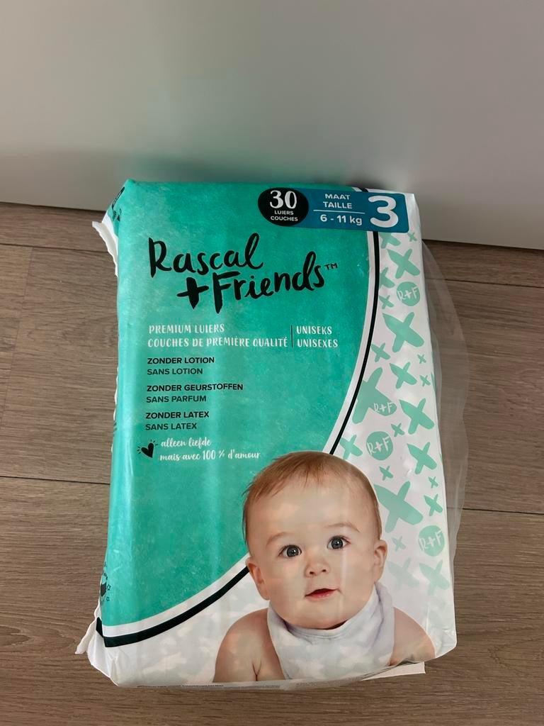 3 pakken 30st Rascal + Friends luiers maat 3 (6-11 kg), Ophalen, Nieuw